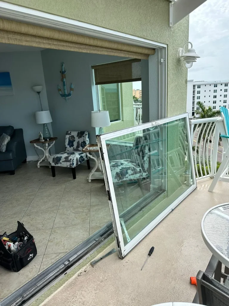 Sliding door track and roller repair service in Tampa by trained professionals